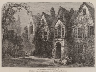 La maison de Sir Walter Raleigh (gravure) - English School