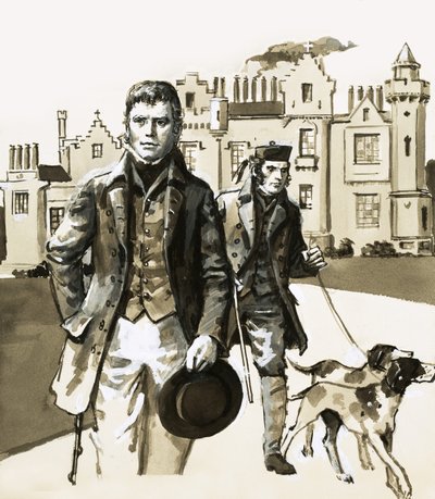 Sir Walter Scott marchant avec Tom Purdie - English School