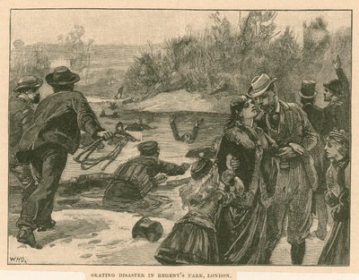 Catastrophe de patinage à Regents Park, Londres, en 1867 - English School