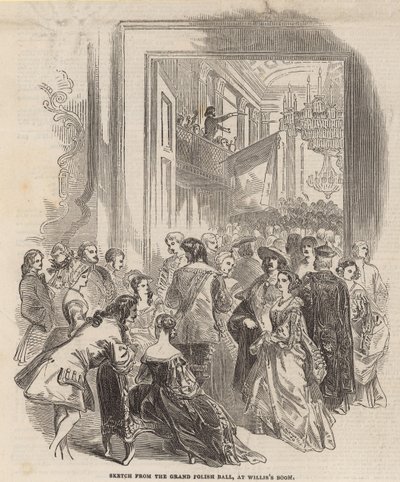 Croquis du Grand Hall Polonais aux Williss Rooms - English School