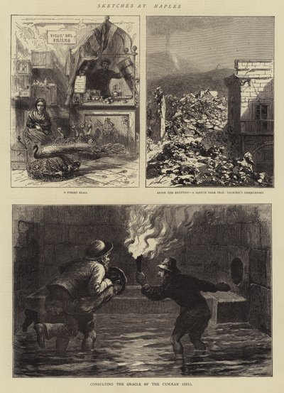 Croquis à Naples (gravure) - English School