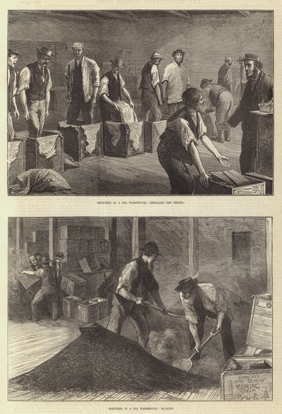 Croquis dans un entrepôt de thé - English School
