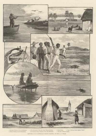 Croquis à une station missionnaire australienne - English School
