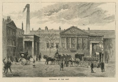 Croquis à la Monnaie Royale, Tower Hill; extérieur de la Monnaie - English School