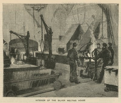 Croquis à la Monnaie Royale, Tower Hill; intérieur de la maison de fusion de l