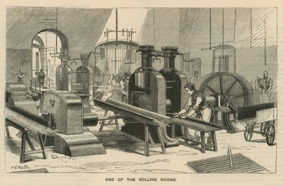 Croquis à la Monnaie Royale, Tower Hill; une des salles de laminage - English School