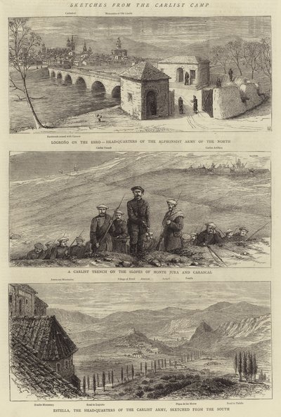 Croquis du camp carliste (gravure) - English School
