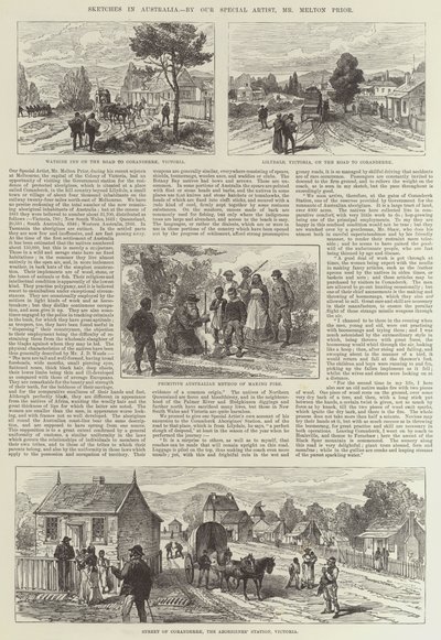Croquis en Australie (gravure) - English School