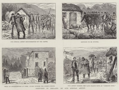Croquis en Irlande (gravure) - English School