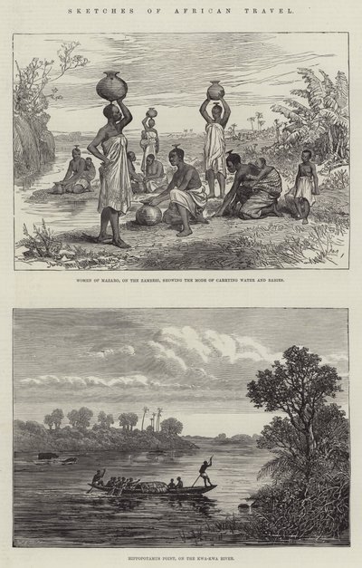 Croquis de voyage en Afrique (gravure) - English School
