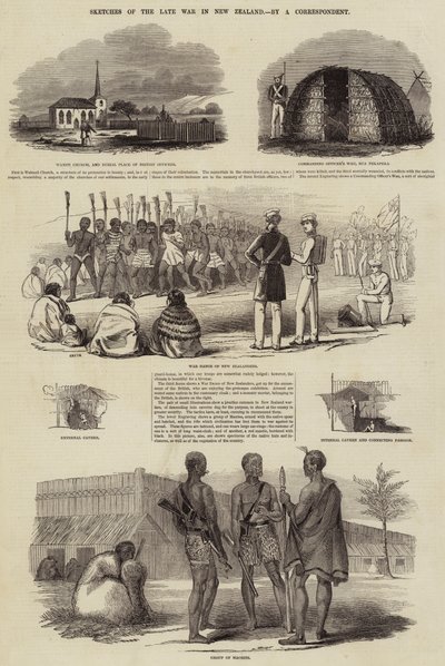 Croquis de la dernière guerre en Nouvelle-Zélande (gravure) - English School