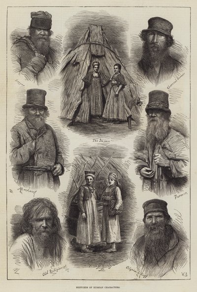 Croquis des personnages russes - English School
