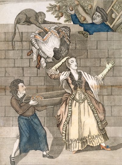 Tour de passe-passe par un singe ou la tête de la dame déchargée, d
