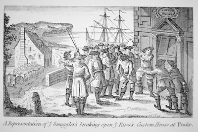 Contrebandiers forçant la douane royale, Poole, Dorset - English School