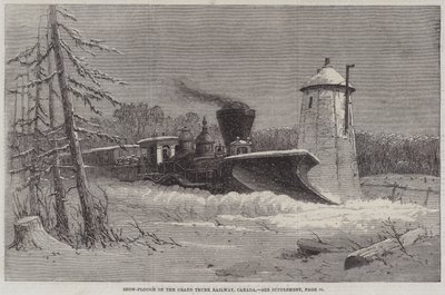 Chasse-neige sur le Grand Trunk Railway, Canada (gravure) - English School