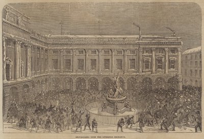 Bataille de boules de neige à la Bourse de Liverpool - English School