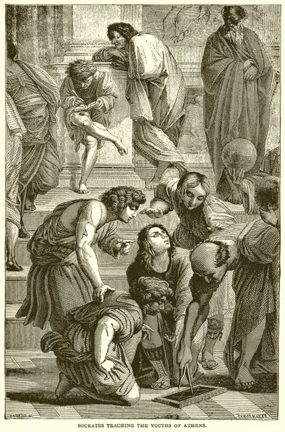 Socrate enseignant les jeunes d