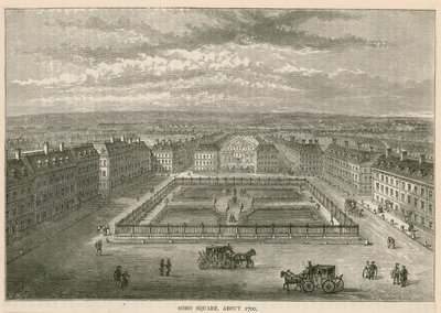 Soho Square, vers 1700 - English School