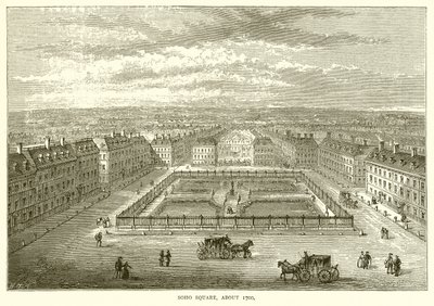 Soho Square, vers 1700 - English School