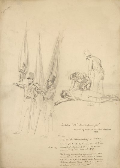 Soldats de Waterloo (crayon sur papier) - English School