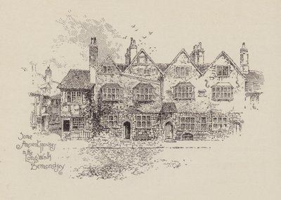 Some Ancient Houses in the Long Walk Bermondsey (lithographie) - English School