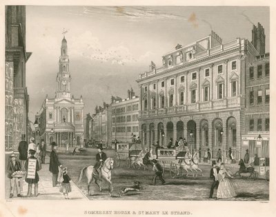 Somerset House et St Mary-le-Strand, The Strand, Londres - English School