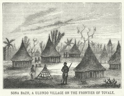 Sona Bazh, un Village Ulundo à la Frontière de Tovale (gravure) - English School