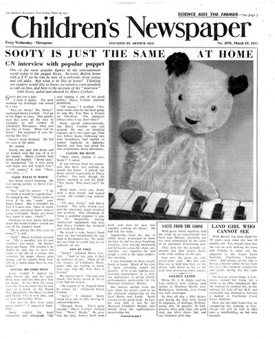 Sooty, première page de 
