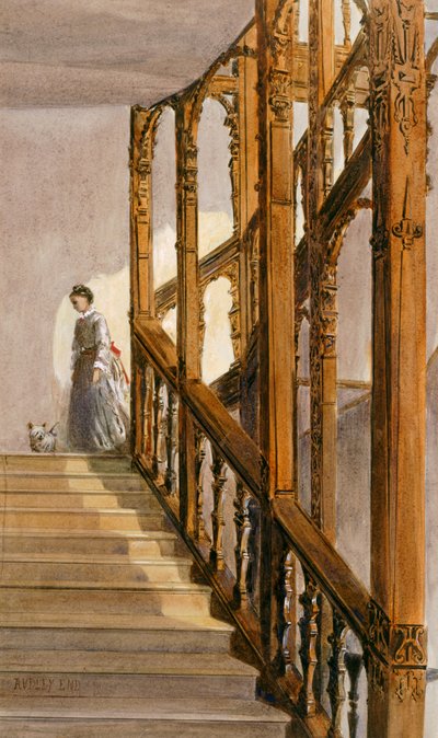 Escaliers sud, Audley End House, fin du XIXe siècle - English School