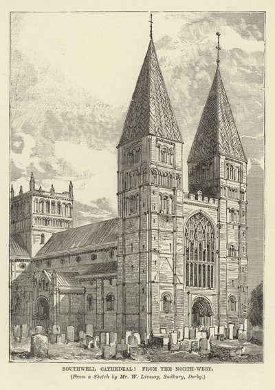 Cathédrale de Southwell, vue du nord-ouest - English School