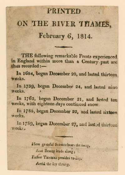 Souvenir de la foire sur la glace de 1814 - English School