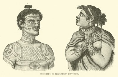 Spécimens de tatouages marquisiens - English School