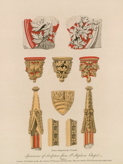 Spécimens de sculpture de la chapelle Saint-Étienne - English School