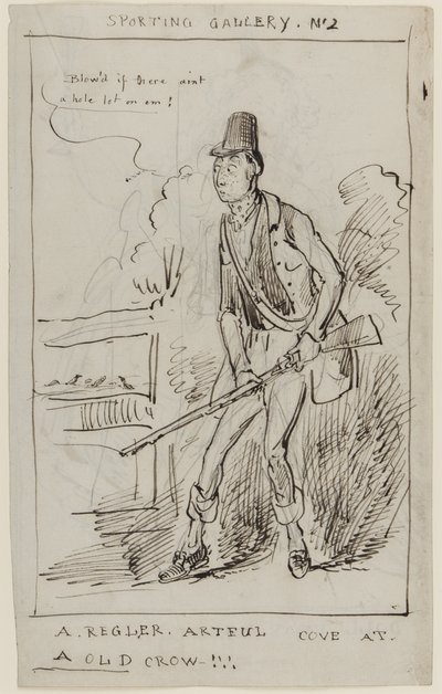 Galerie sportive n°2, A Regler, Artful Cove at a Old Crow, vers 1825 - English School