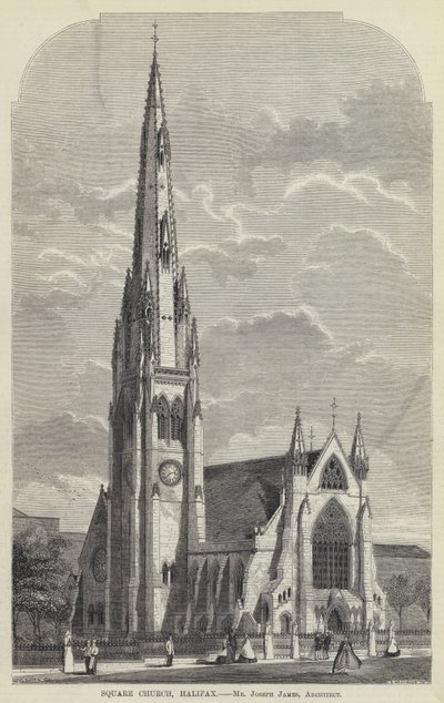 Église Carrée, Halifax (gravure) - English School
