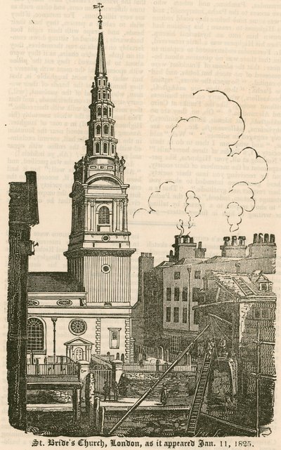 Église St Brides, Fleet Street, Londres, telle qu