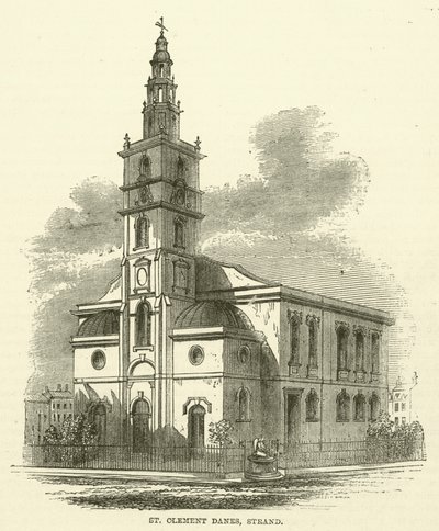 St Clement Danes, Strand (gravure) - English School