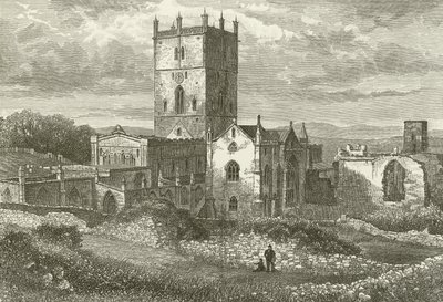 Cathédrale de St Davids et le collège, vue du nord-est - English School
