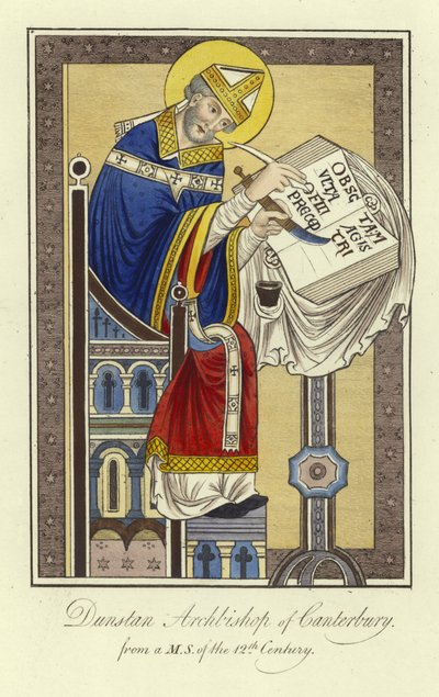Saint Dunstan, archevêque de Canterbury - English School