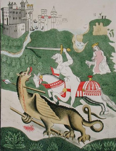 Saint Georges avec le Dragon, de la Chapelle de la Trinité à Stratford Upon Avon, Warwickshire - English School
