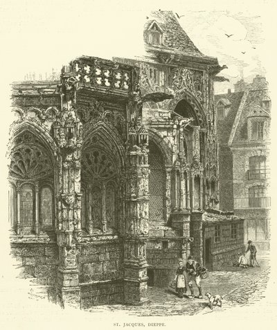 St Jacques, Dieppe (engraving) - English School