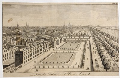 Palais de St. James et parties adjacentes, gravé par William Henry Toms (c.1700-50) - English School