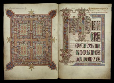 Évangile de saint Jean ; page de tapis et page d