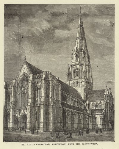 Cathédrale Sainte-Marie, Édimbourg, depuis le sud-ouest - English School