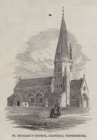 Église Saint-Michel, Leafield, Oxfordshire (gravure) - English School