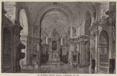 Église Saint-Michel, Munich, commencée en 1538 (gravure) - English School