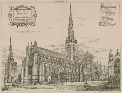 Cathédrale Saint-Paul, Londres, avant la destruction de la flèche - English School