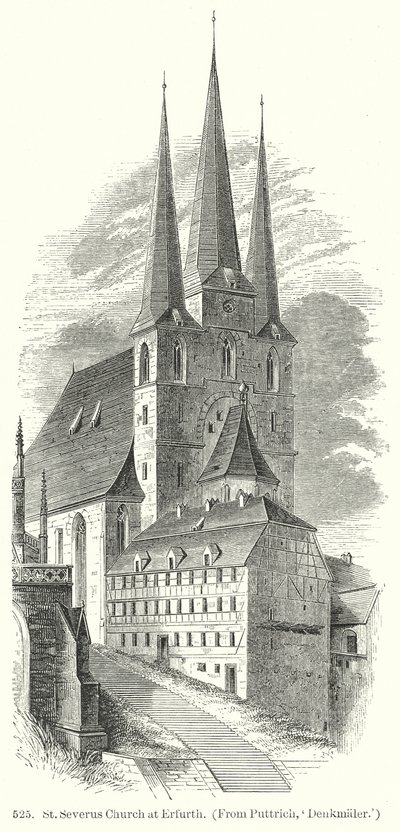 Église St Severus à Erfurth (gravure) - English School