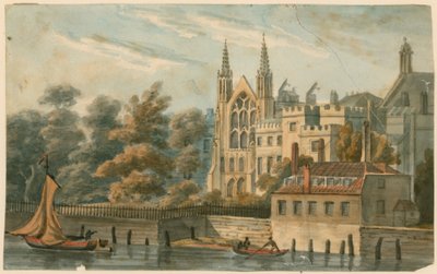 Chapelle Saint-Étienne, Maison du Président, etc., Westminster, Londres, depuis la Tamise - English School