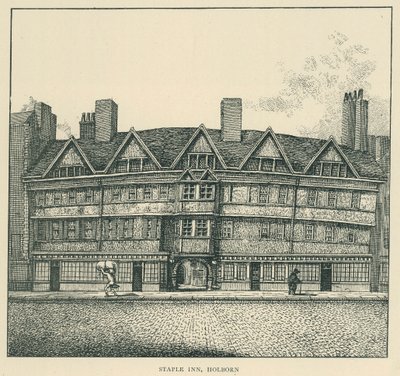 Staple Inn, Holborn (lithographie) - English School